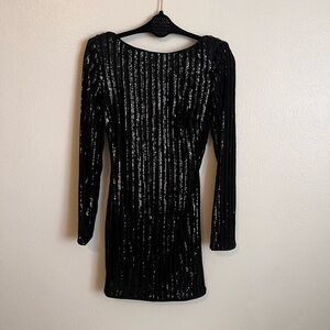 Forever 21 Black Sequin Backless Dress